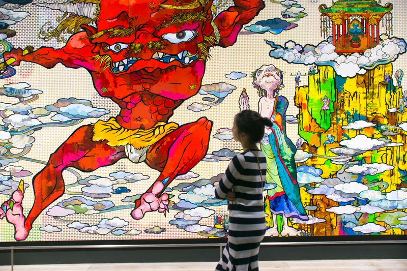 © José Reis - Dwarfed by Takashi Murakami’s “The 500 Arhats” at the Mori Art Museum in Tokyo, Japan. (2015)