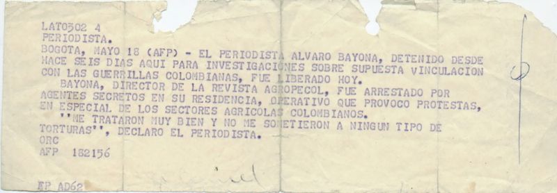 © Perla Bayona - After his release from Cantón Norte, Bayona was forced to sign a slip of paper declaring that he had not been tortured.