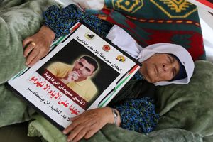 Hungerstriking men at Palestine