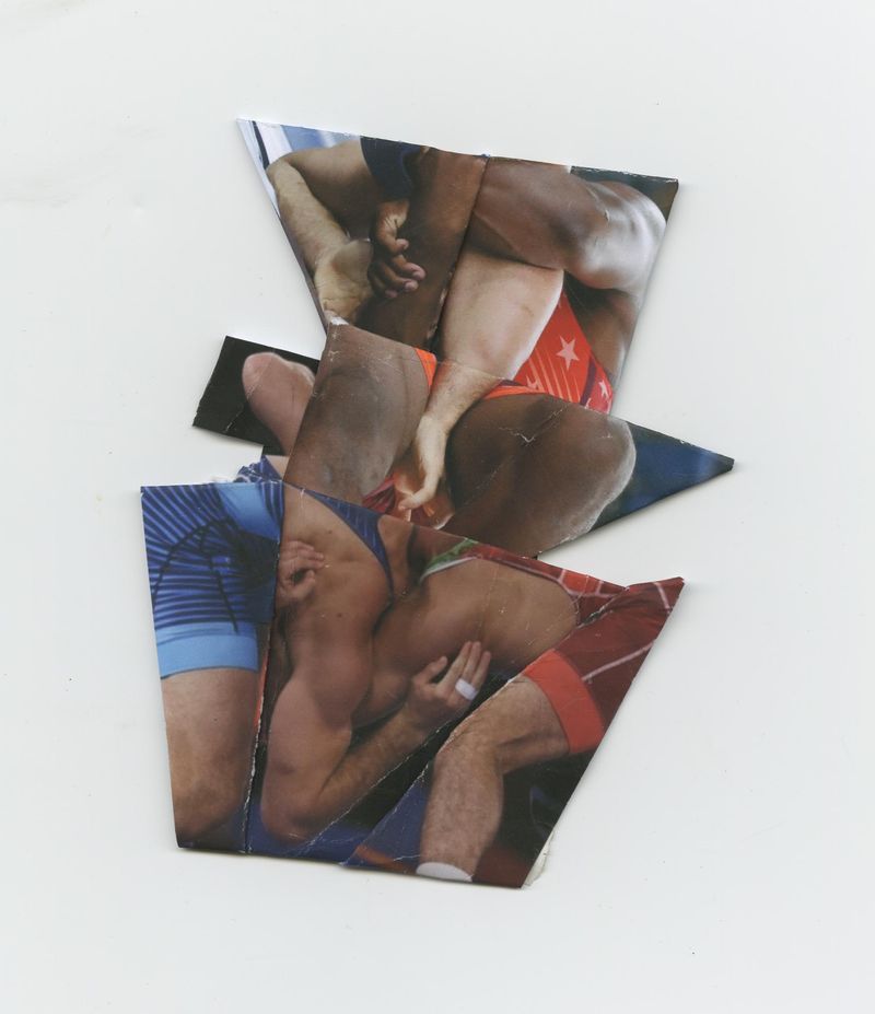 © Zahra Babaei - I Wrestle with Paper, collage using found images, 5x7", 2023