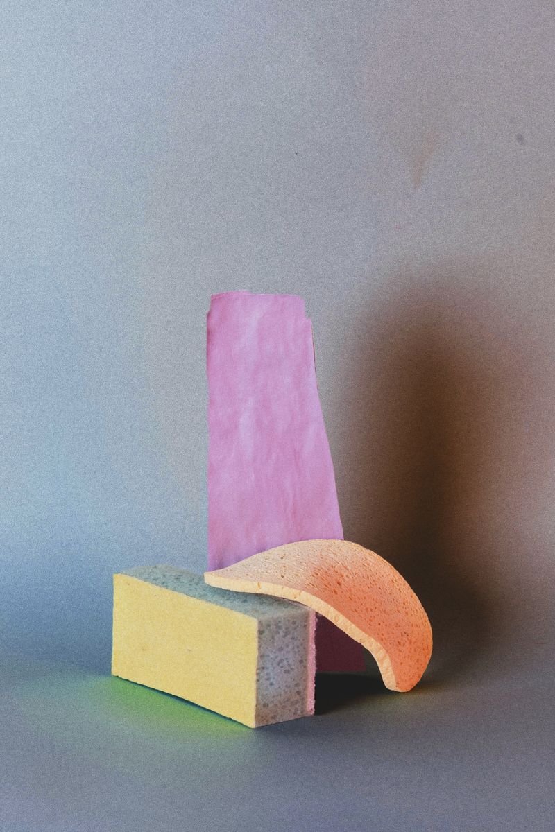 © Lucija Rosc - This sculpture is built with two different sponges and a painted papier-mâché piece.