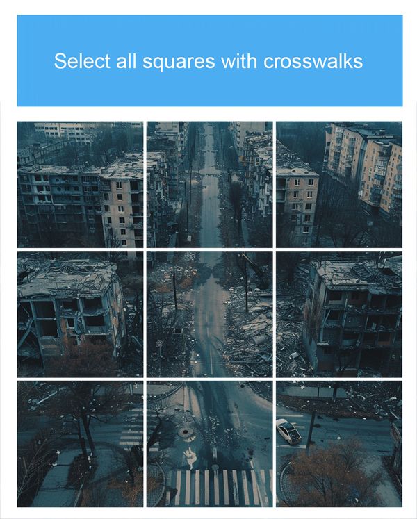 © Filippo Venturi - Example of reCAPTCHA.Image generated with artificial intelligence and graphically modified.