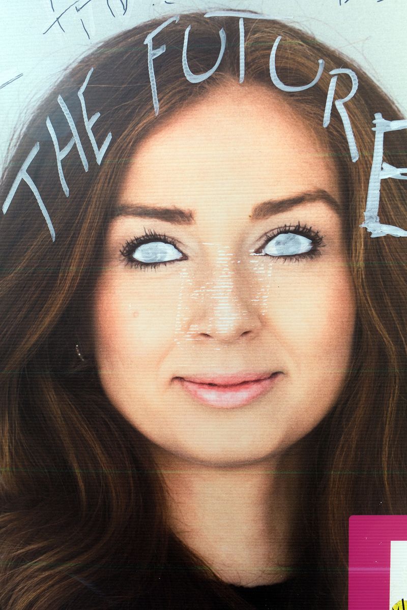 © Filippo Venturi - A defaced campaign poster in detail. Copenhagen, June 4, 2019.