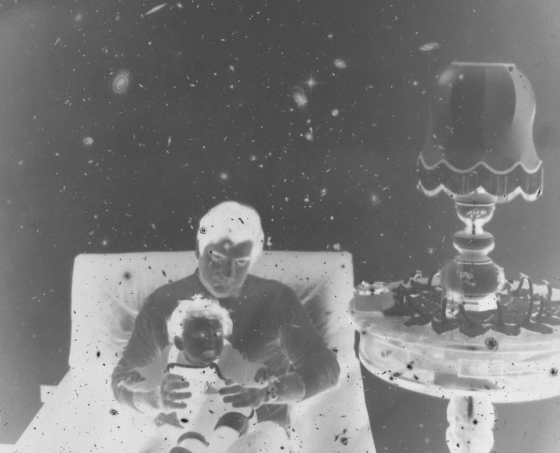 © Filippo Venturi - Father and son. Manipulated family archive photograph. Undefined year.