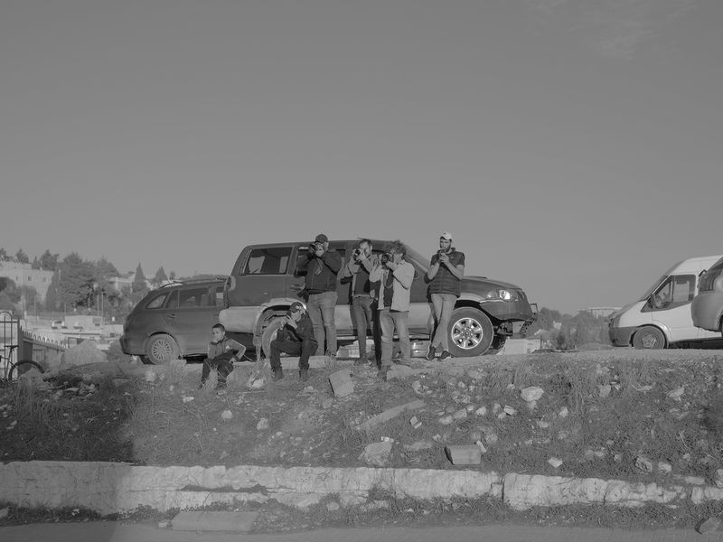 © Edith Geuppert - Residents and Journalists capture a demonstration in the East Jerusalem neigborhood Sheik Jarrah