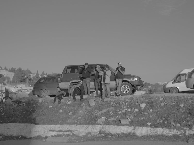 © Edith Geuppert - Residents and Journalists capture a demonstration in the East Jerusalem neigborhood Sheik Jarrah