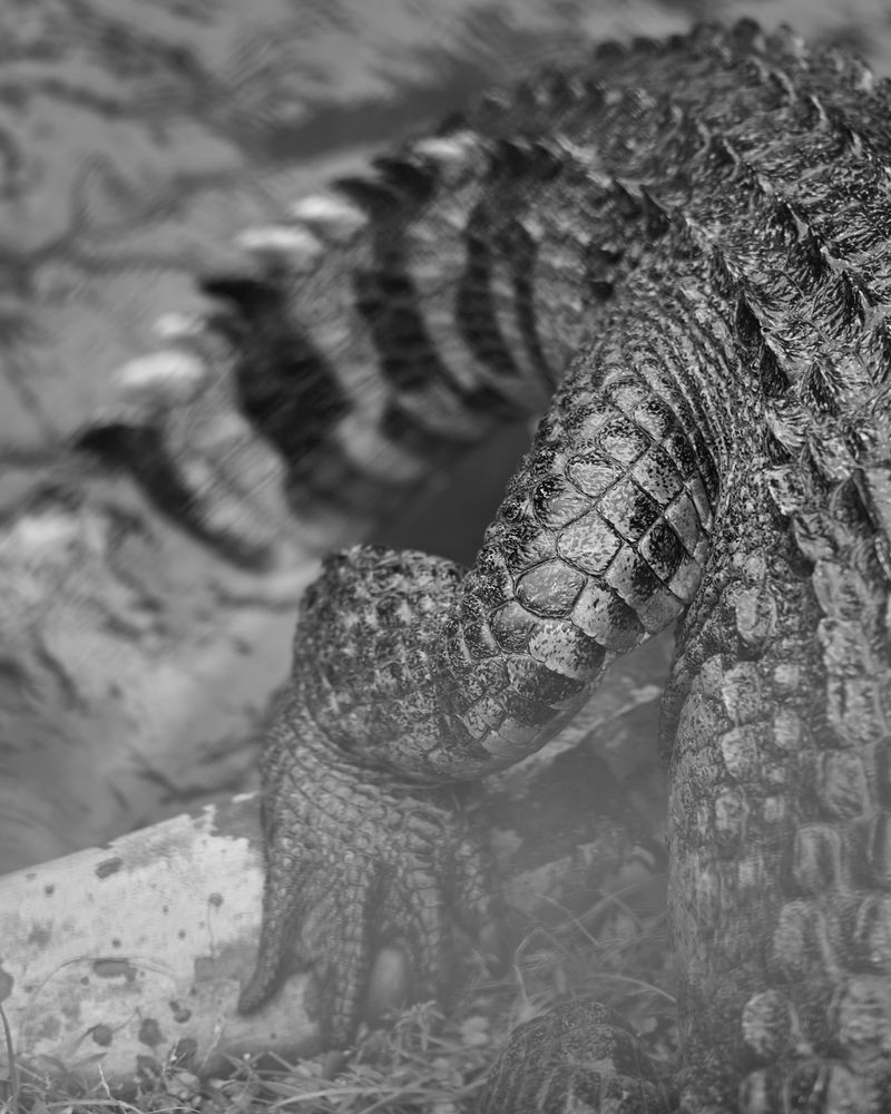 © YANG YANG - The crocodile bursting out of the pond.