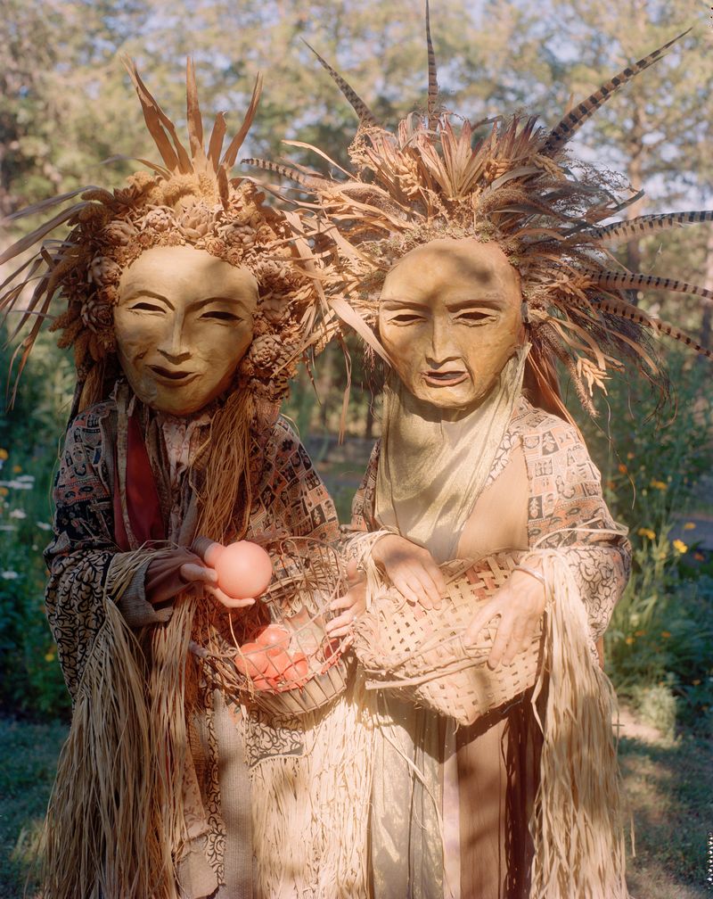 © Nikki Greene - A Thousand Faces Mask Theater - Sisters, Portra 4x5 film