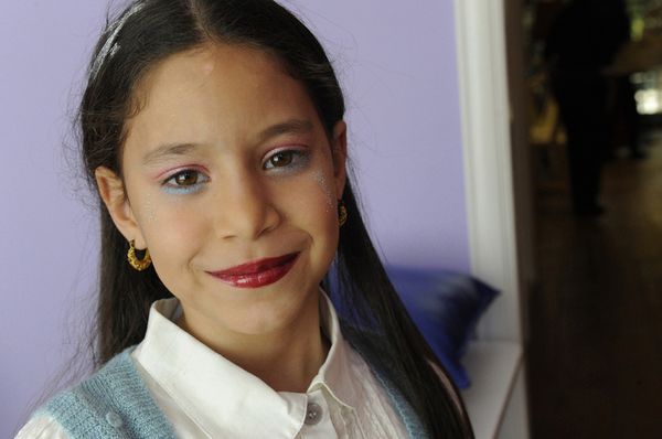 © Natalie Naccache - A young girl after her make-over at an eight-year-old's beauty birthday party held at Spa-Tacular Salon in Beirut, Lebanon.
