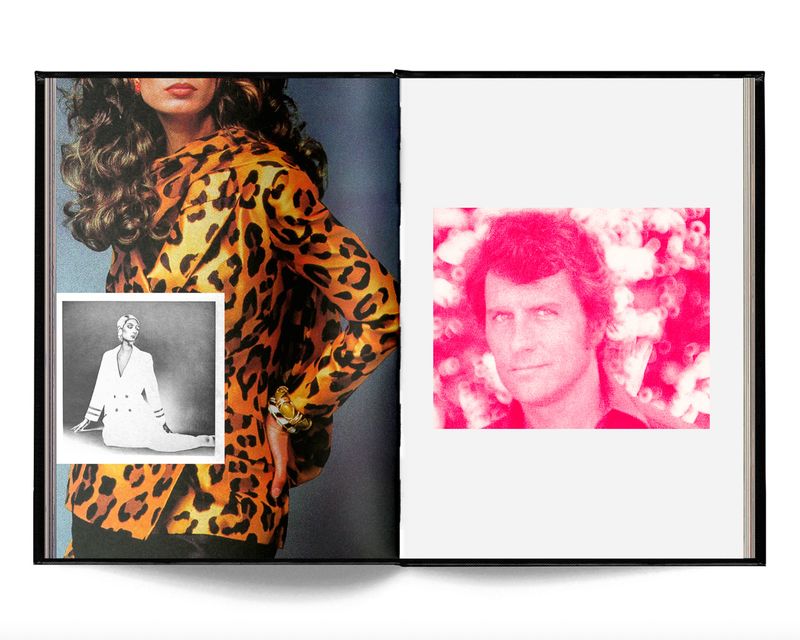 © David Vassalli - From Left to Right: Reworked David Hayes Ad, 2022 & Magenta Portrait of My Uncle from the 1970s, 2022
