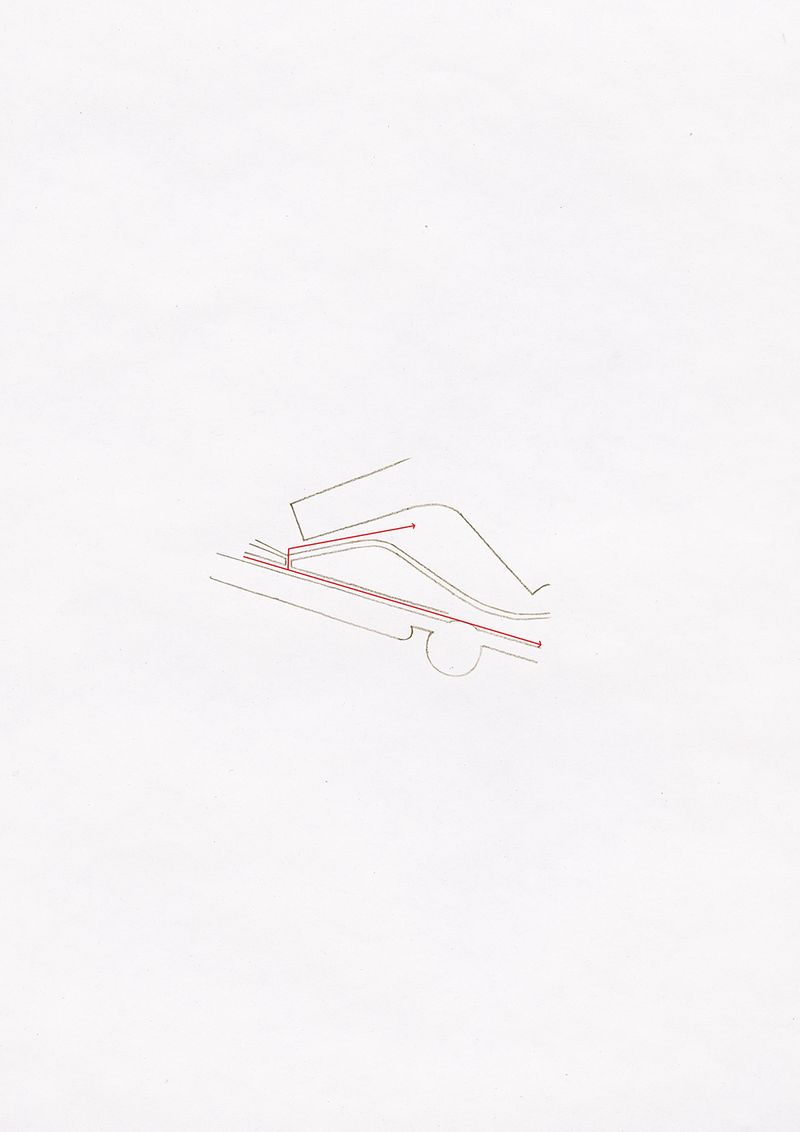 © Esther Hovers - Patterns Of Movement, Red line indicates normative behaviour.