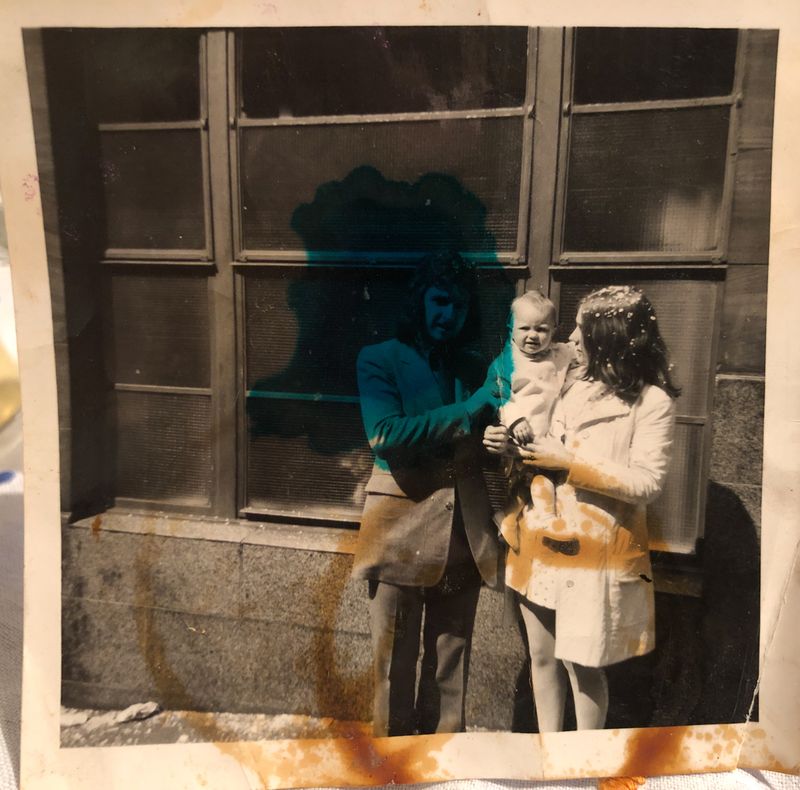 © Kirsty Mackay - Kirsty Mackay with her parents, 1971. We lost my dad to Cancer in 2011. He was 62.