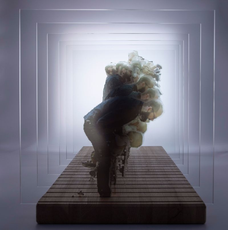 © Olga Kocsi - Father and son interaction – swingingglass printed photo series