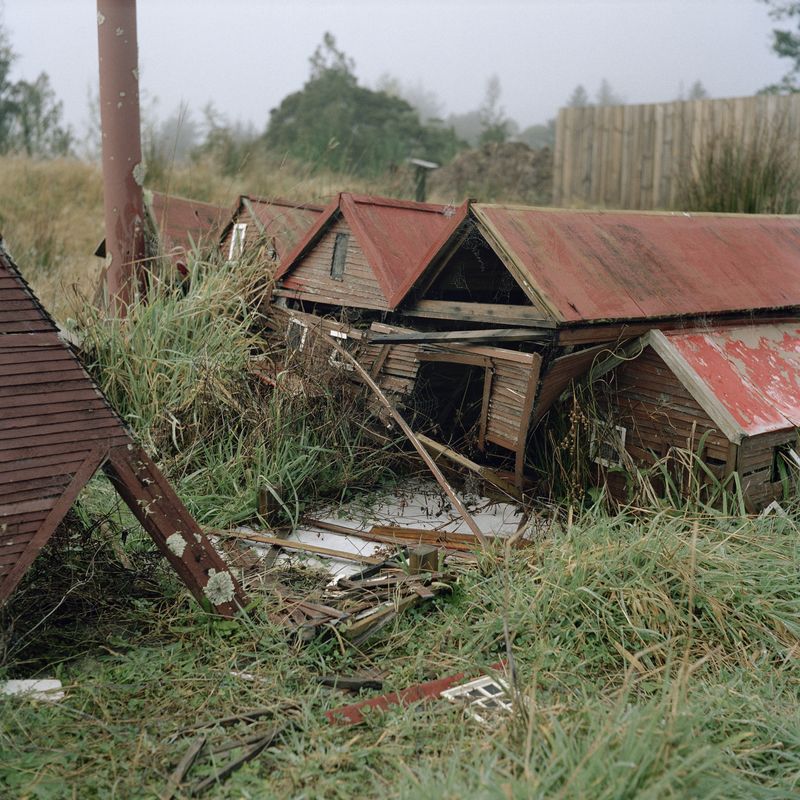 © Caroline McQuarrie - Waiuta Model Village #6. Mine shaft and mine buildings. 2013.