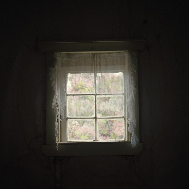 © Caroline McQuarrie - Interior Gill Cottage (Lace curtains). Waiuta. 2011.