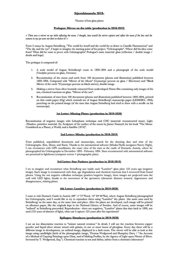 © Hideyuki Ishibashi - Conception of 6 different chapters for "Stjernhimmeln"