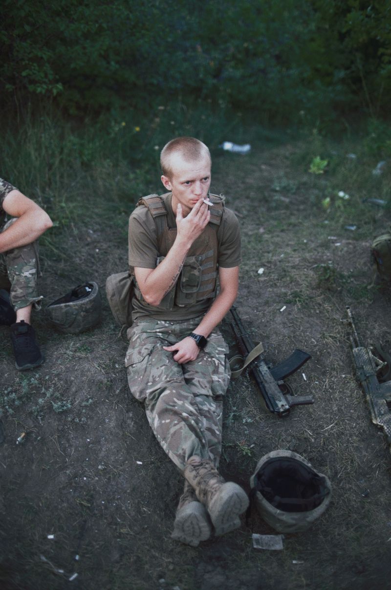 © lucile brizard - A young soldier serving in the Kara-Dag brigade. Kupiansk, Kharkiv region, 2025