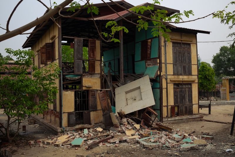 © Patrick Chengzhi Wang - A monastery destroyed on March 28th, 2025, in Mandalay, Myanmar.