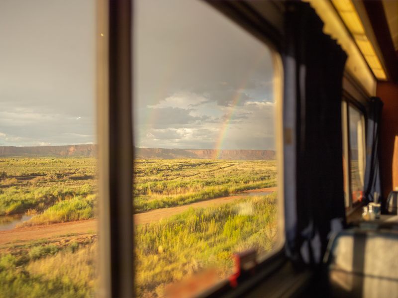 © Eri Morita - We were escorted to sit and have dinner with an elderly couple from Indiana on the Amtrak dining car.