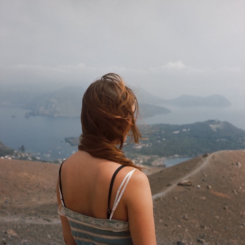© Giulia Frigieri - Juno (21 yo) who spent her childhood on those islands, visits Volcano again after a few years of absence. June 2023.