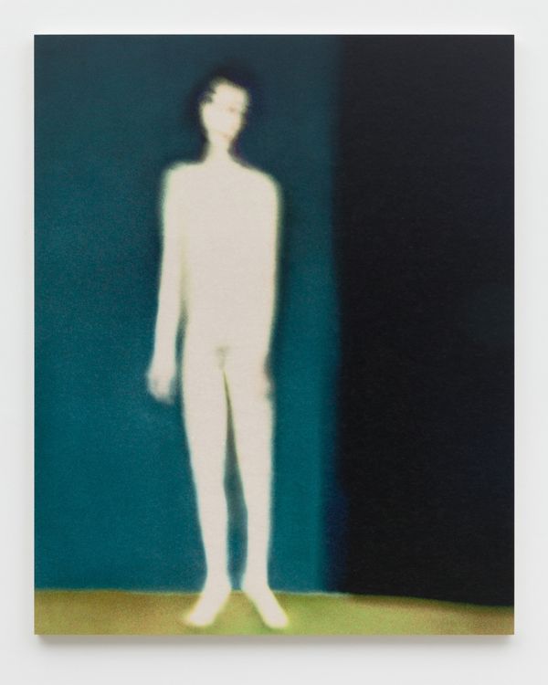 © Jörgen Axelvall - human figure  -  untitled / Aga 4  -  700x825mm washi on wood panel, abraded surface, text in grease pencil
