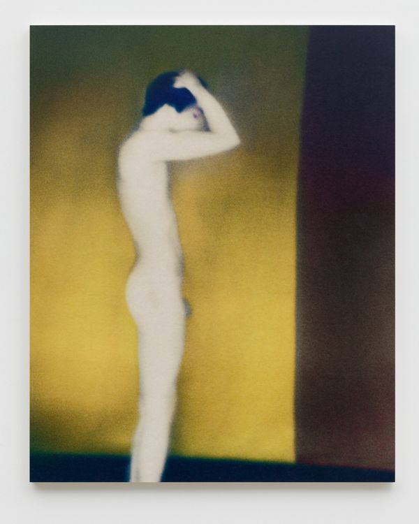 © Jörgen Axelvall - human figure  -  untitled / Kuoyng 5  -  700x825mm washi on wood panel, abraded surface, text in grease pencil