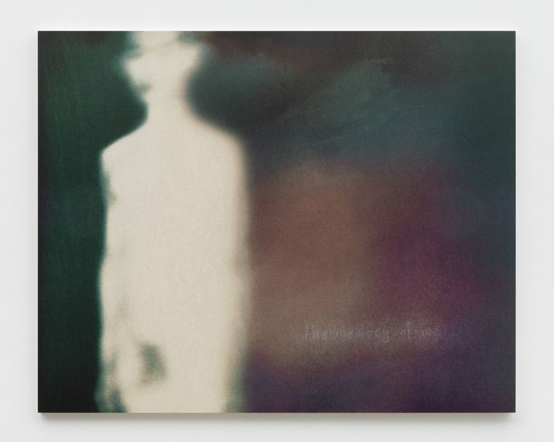 © Jörgen Axelvall - human figure  -  untitled / Lil'P 3  -  700x825mm washi on wood panel, abraded surface, text in grease pencil