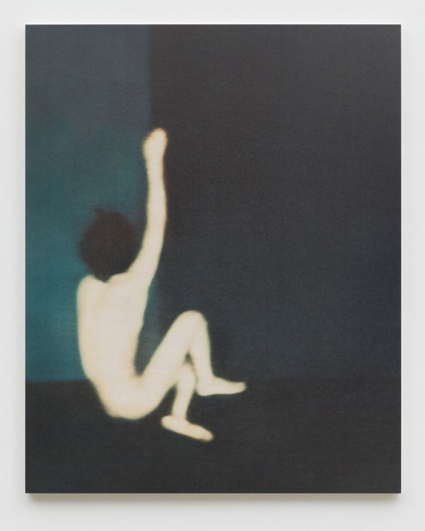 © Jörgen Axelvall - human figure  -  untitled / Yuqi 10  -  700x825mm washi on wood panel, abraded surface, text in grease pencil