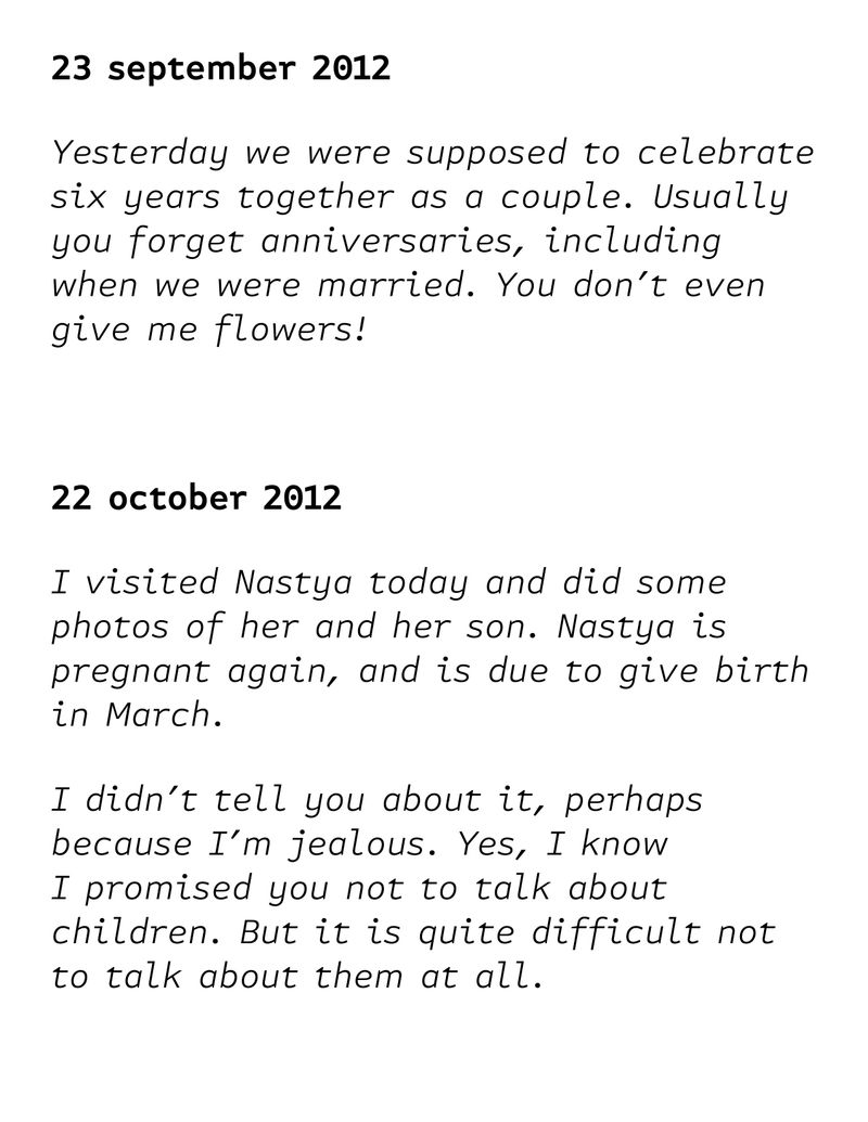 © Olga Bushkova - Image from the How i tried to convince my husband to have children photography project