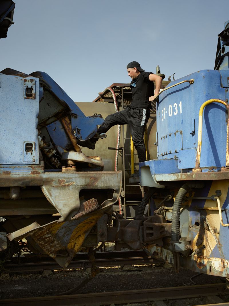 © Anton Bossenbroek - Diewaan exploring derailed locomotives on Transnet shunting yard, Secunda, 2024