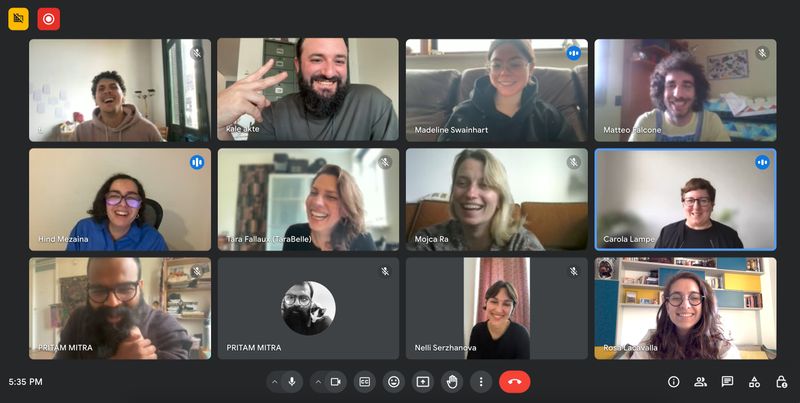 Screenshot from an Online Group Session, Mediae 2023/24