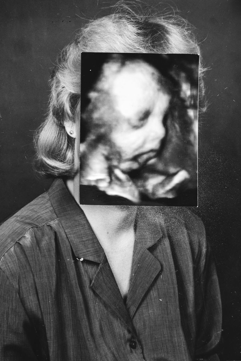 © Nadia Ettwein - Bitches don’t throw their puppies away, 2025. Recreated image of my mother and 3d scan of her grandson, my nephew.