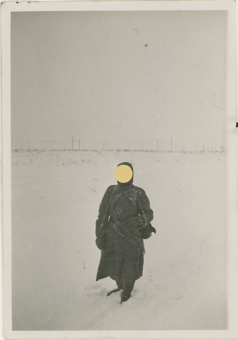 © Sarah Pabst - A photo my grandfather took in 42 in Russia. The dot resembles the holes in my inherited memory.