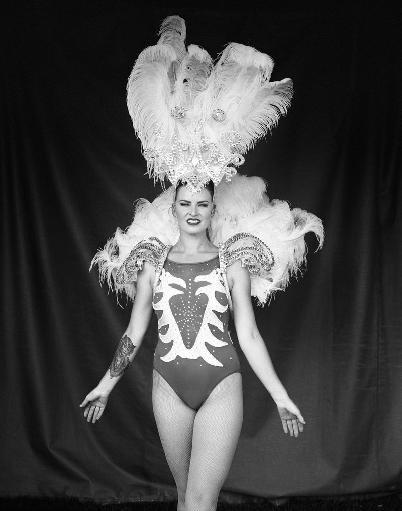 © Lieh Sugai - Miss Simone poses for a portrait outside the tent.