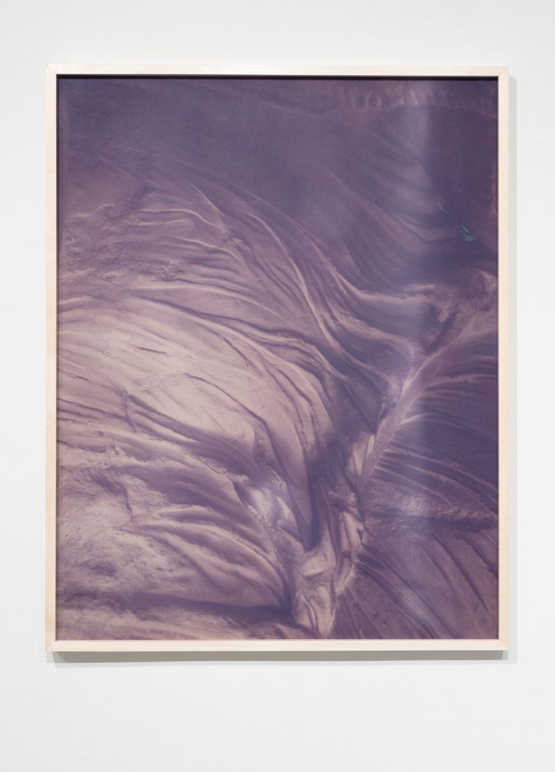 © Christine Elfman - Cloth Water Stone I, faded lichen dye on paper, unfixed, 30x40 inches Photograph of plaster cast statue sculpted cloth