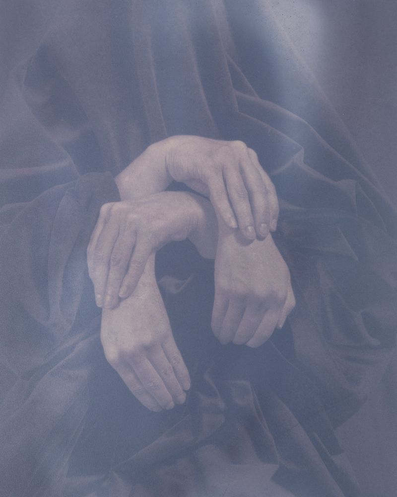 © Christine Elfman - Reproduction III, 2022, faded lichen dye on paper unfixed anthotype, 20x24 inches