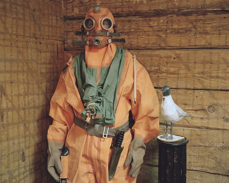 © Andrejs Strokins - Diver Jura with plasticine seagull sculpture in Bolderāja, 2013