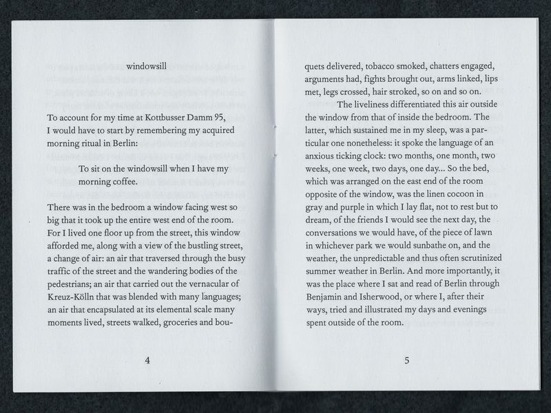 © Ang Zheng - Spread from Windowsill Series zine, 2019