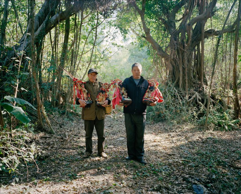 © liang chen - Chen Nafu (left) and Chen Wangrong (my father) escort the village idols. 2014 Donghai Island, Guangdong Province, China