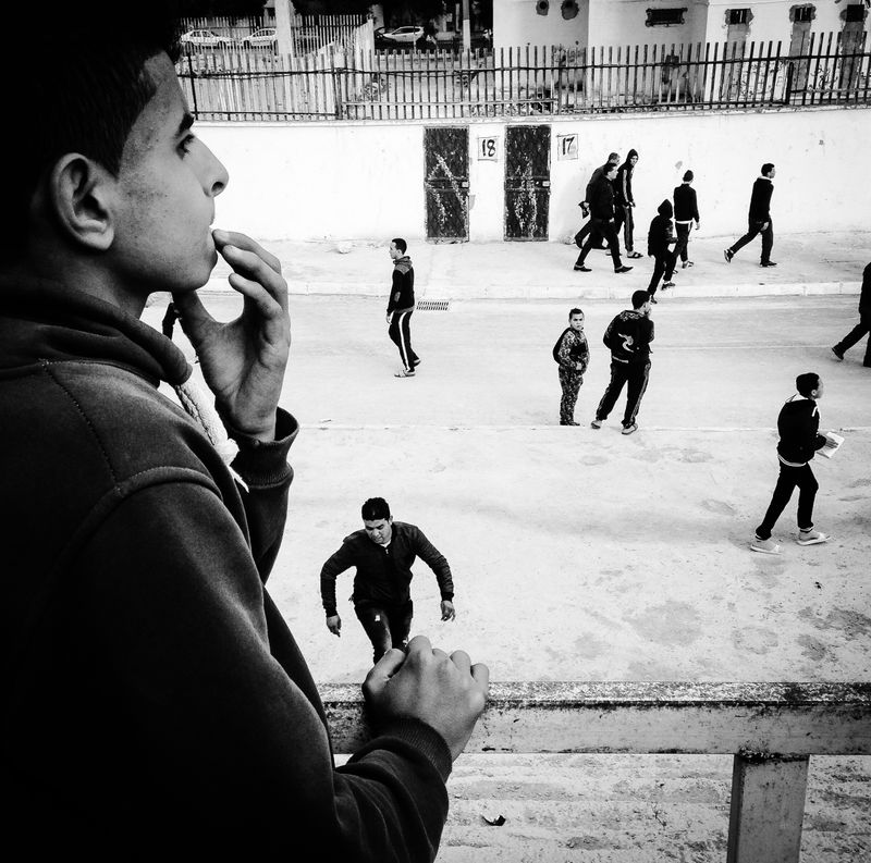 © Fethi Sahraoui - A scene from the stadium before the beginning of the match.