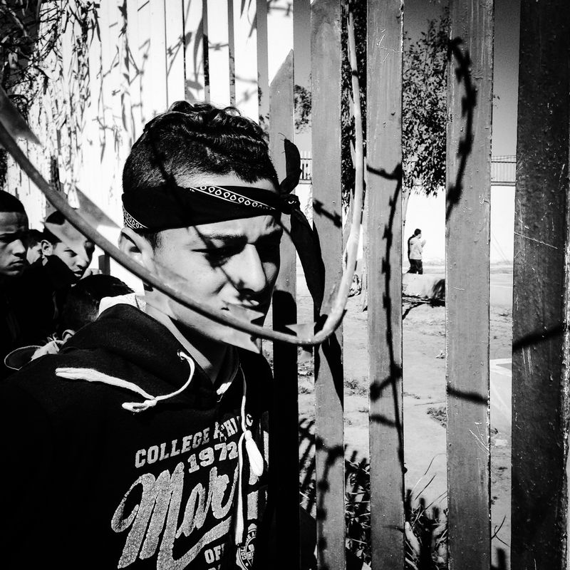 © Fethi Sahraoui - After the stadium was packed,supporters waiting in the outside.