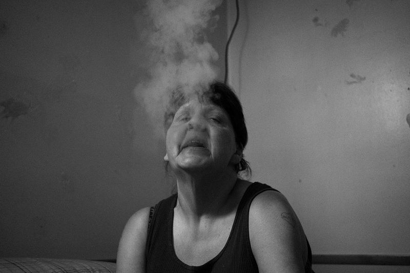 © Jared Ragland - Pat, 49. Pat recently suffered a heart attack but continues to smoke meth.