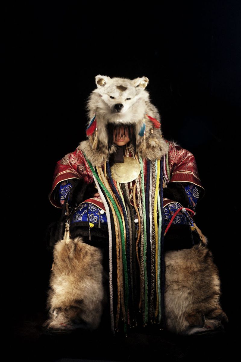 © Flore-aël SURUN - Son of Ayangat. He is nine years old and is the youngest Mongolian Shaman.Genac, France.