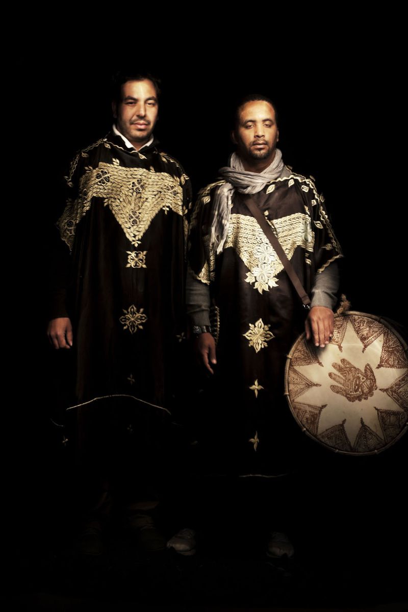 © Flore-aël SURUN - Musicians of the Ganoua tradition. Morocco.Genac, France.