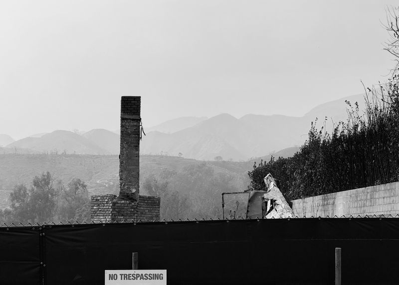 © Ari Salomon - Lost Landscape: “No Trespassing”, Pacific Palisades, April 12, 2025 (Palisades Fire, January, 2025)