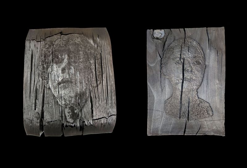 © Ari Salomon - Lost Terra-Cotta Busts (Unique Pyrotype with text)