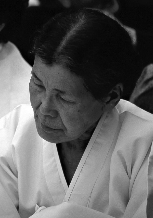 The first witness Kim Hak-soon, a victim of sexual slavery  in the Imperial Japanese Army during World War 2