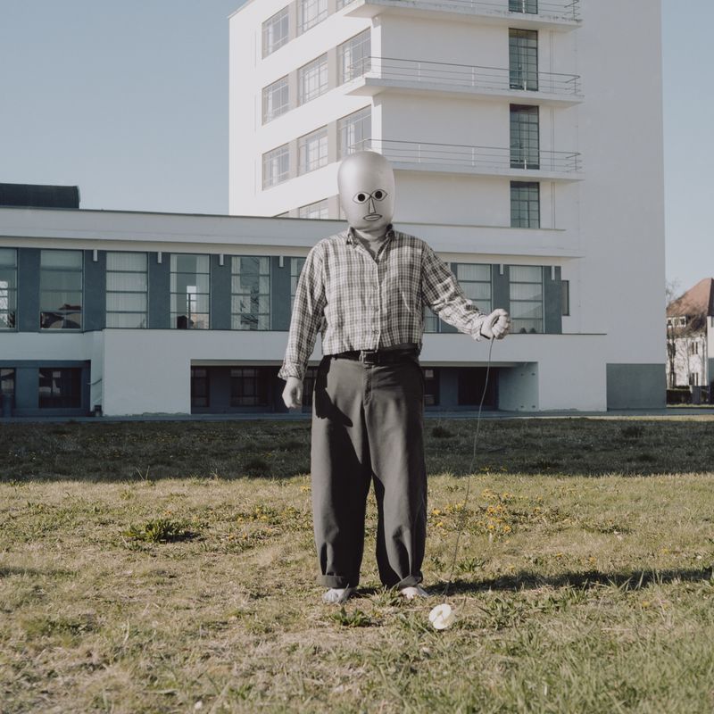 © Oscar McQuillan-Byrne - Self-Portrait as Bauhaus Ghost. Bauhaus Dessau, Dessau, Germany.