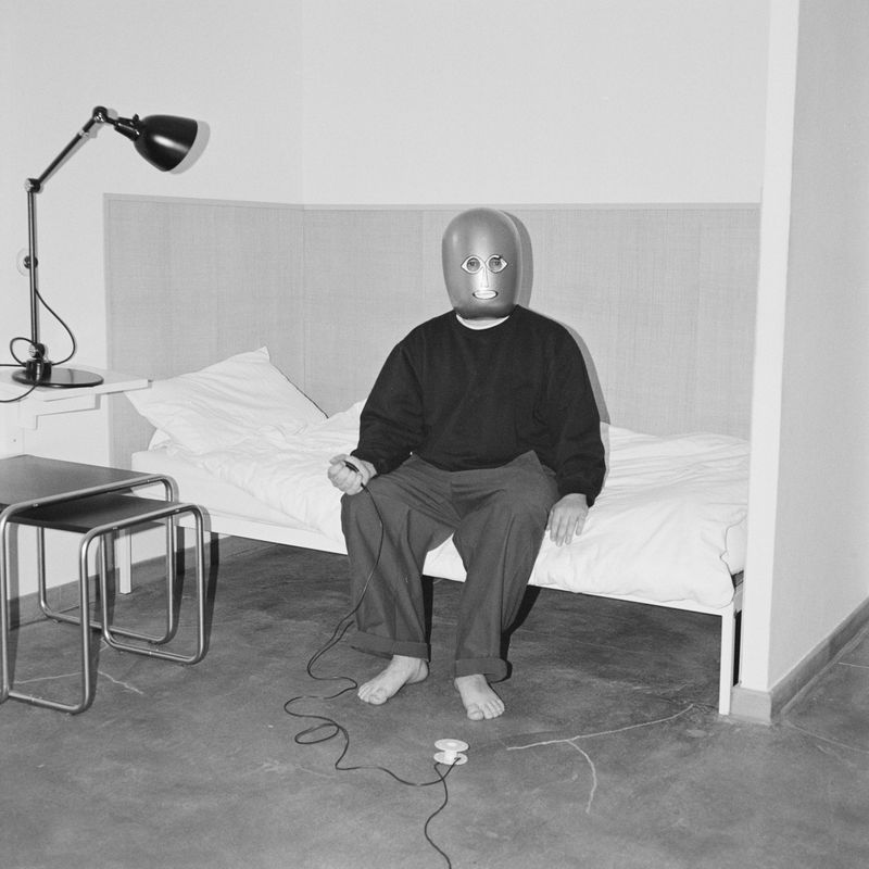 © Oscar McQuillan-Byrne - Self-Portrait with Schlemmer Mask. Pellerhaus, Bauhaus Dessau, Dessau, Germany.