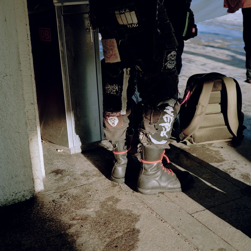 © Oscar McQuillan-Byrne - Protester at a memorial demonstration for the 20th Aniverssary of the death of Oury Jalloh. Dessau, Germany.